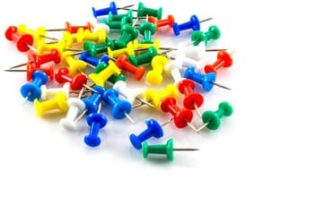 DRAWING PINS COLOURED