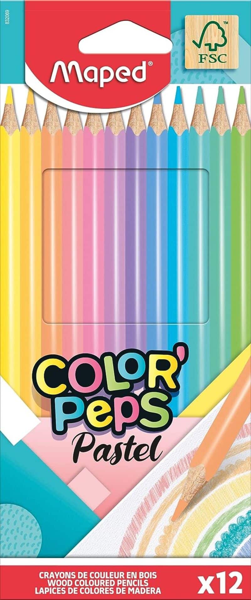 PENCIL COLOURS PASTEL PEPS X12 MAPED