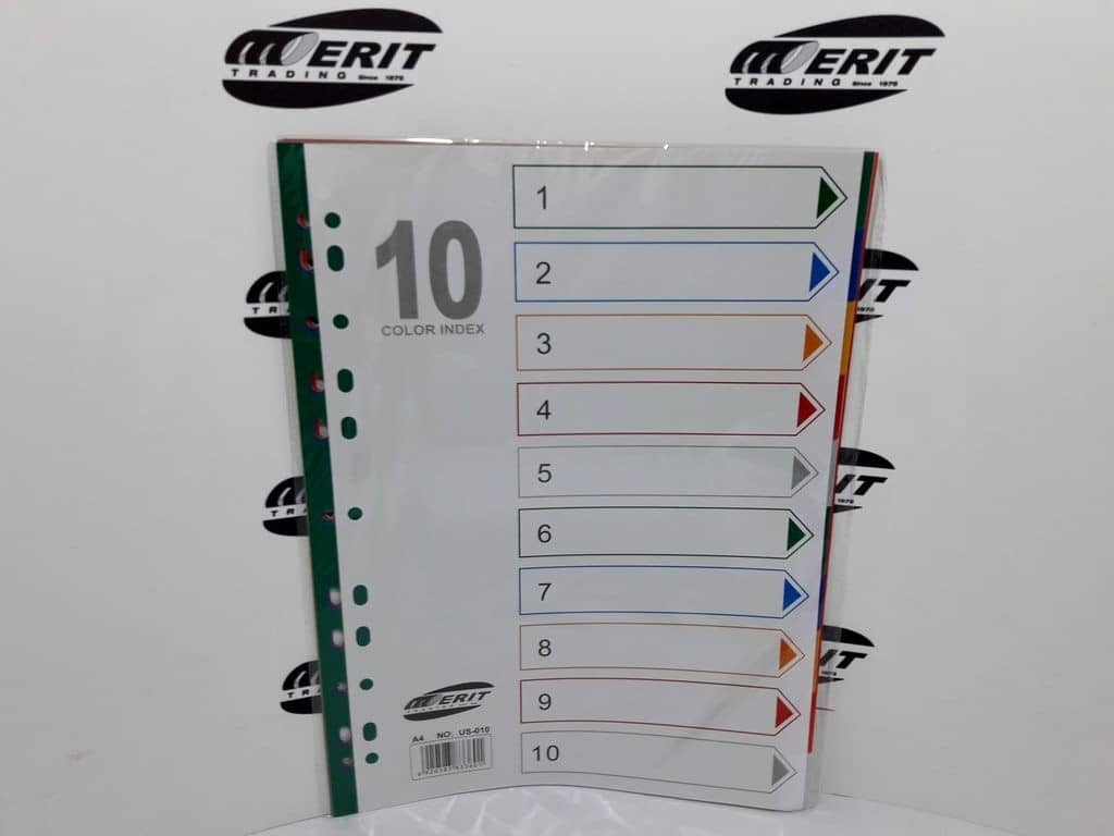 DIVIDERS A4 X 10 PVC