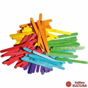 WOODEN POP STICKS ASSORTED COLOURS X100