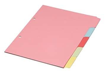 DIVIDERS A5 PACK OF 10 CARDBOARD