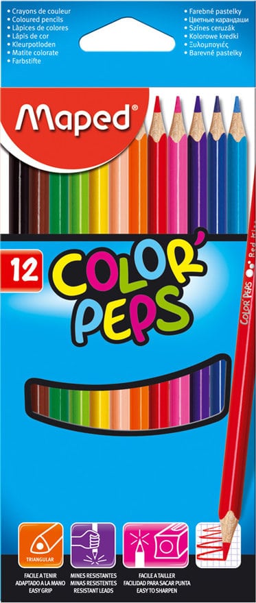 COLOURED PENCILS 12 PACK MAPED