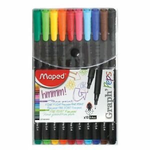 FELT TIP PENS PACK 10 MAPED