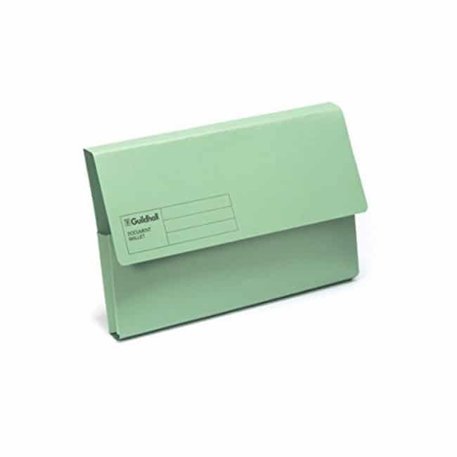 GREEN CARDBOARD DOCUMENT WALLET