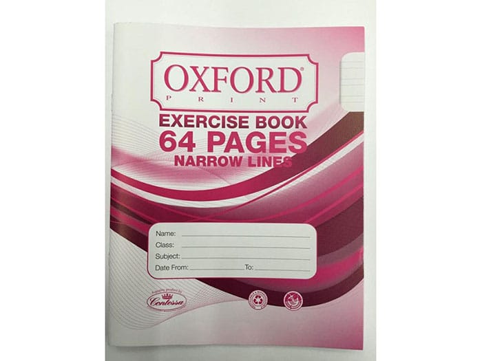 COPYBOOK 64 PAGES NARROW LINES OXFORD