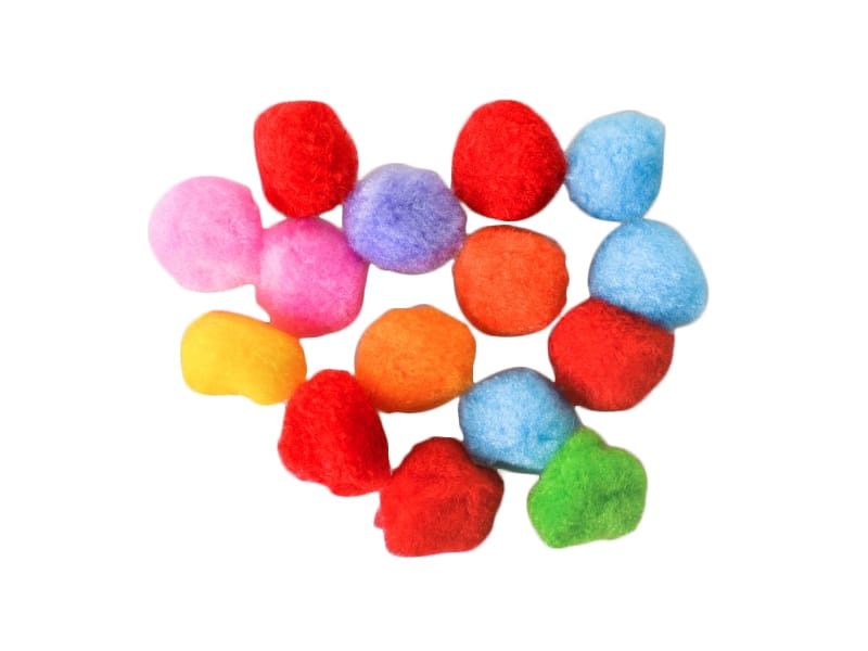 POMPOMS 30MM ASSORTED COLOURS