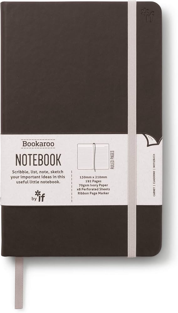 BOOKAROO NOTEBOOK A5 JOURNAL CHARCOAL