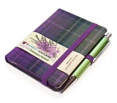 Waverley S.t. (S): Heather Mini With Pen Pocket Genuine Tartan Cloth Commonplace Notebook