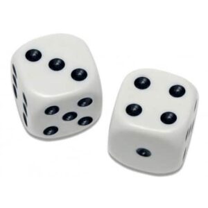 DICE SIX SIDED WITH DOTS PACK OF 6