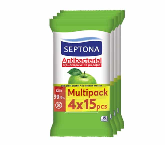 HAND WIPES ANTIBACTERIAL 15 PCS 4 PACKET