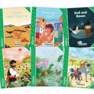 Jolly Phonics Folktales Green Readers (Level 3) Complete Set (1-6): In Precursive Letters (British English Edition)