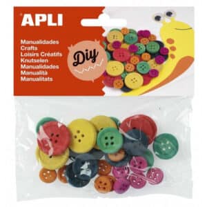 BUTTONS COLOR WOOD  ASS. MEAS. 30PCS