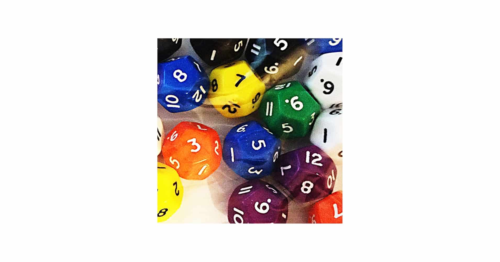 DICE COLOUR PLASTIC 12 SIDED