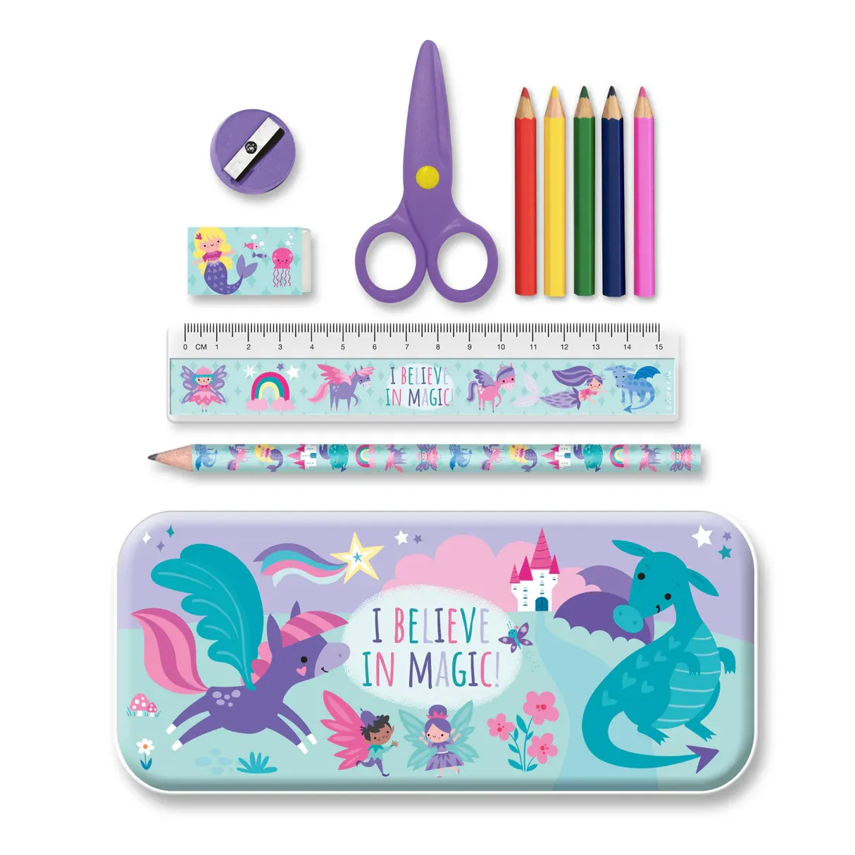 FIRST STATIONERY TIN SET - MAGICAL CREATURES