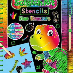 SCRATCH ART STENCILS NEON DINOSAURS