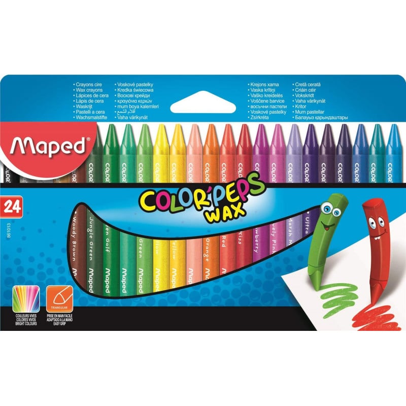 CRAYONS WAX 24 PACK MAPED