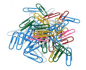 PAPER CLIPS 28MM COLOURED