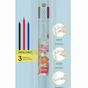 ERASABLE PEN 3 COLOUR FLOWERS