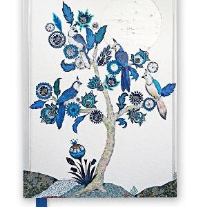 Alexandra Milton: Silver Tree Of Life With Four White-Throated Magpies (Foiled Journal)