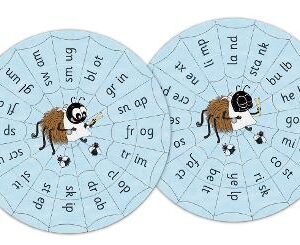 Jolly Phonics Blends Wheels: In Precursive Letters