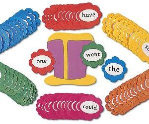 Jolly Phonics Tricky Word Wall Flowers: In Precursive Letters